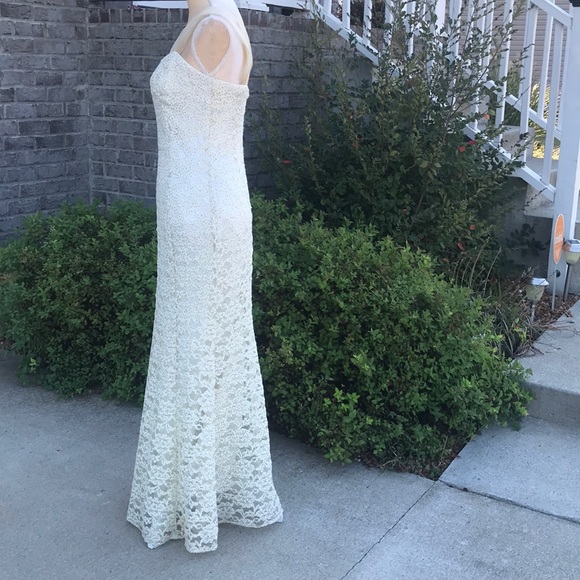 Size 7/8 Vintage Flori Design Ivory Dress - Picture 3 of 9